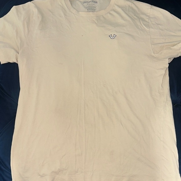 True Religion Men's Cream Short Sleeve Tee - Picture 1 of 3